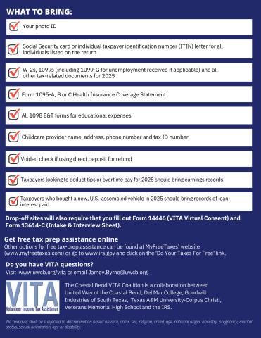 What to bring to your VITA appointment